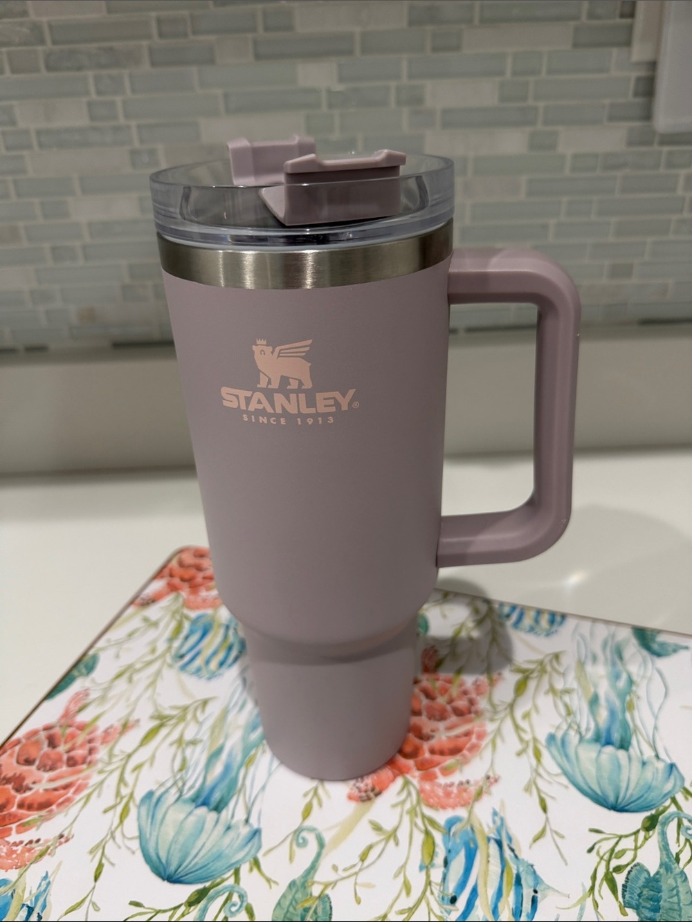 Stanley Lilac Travel Mug with Handle - Insulated Stainless Steel